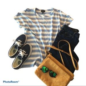 JONES NEW YORK Signature striped jersey top